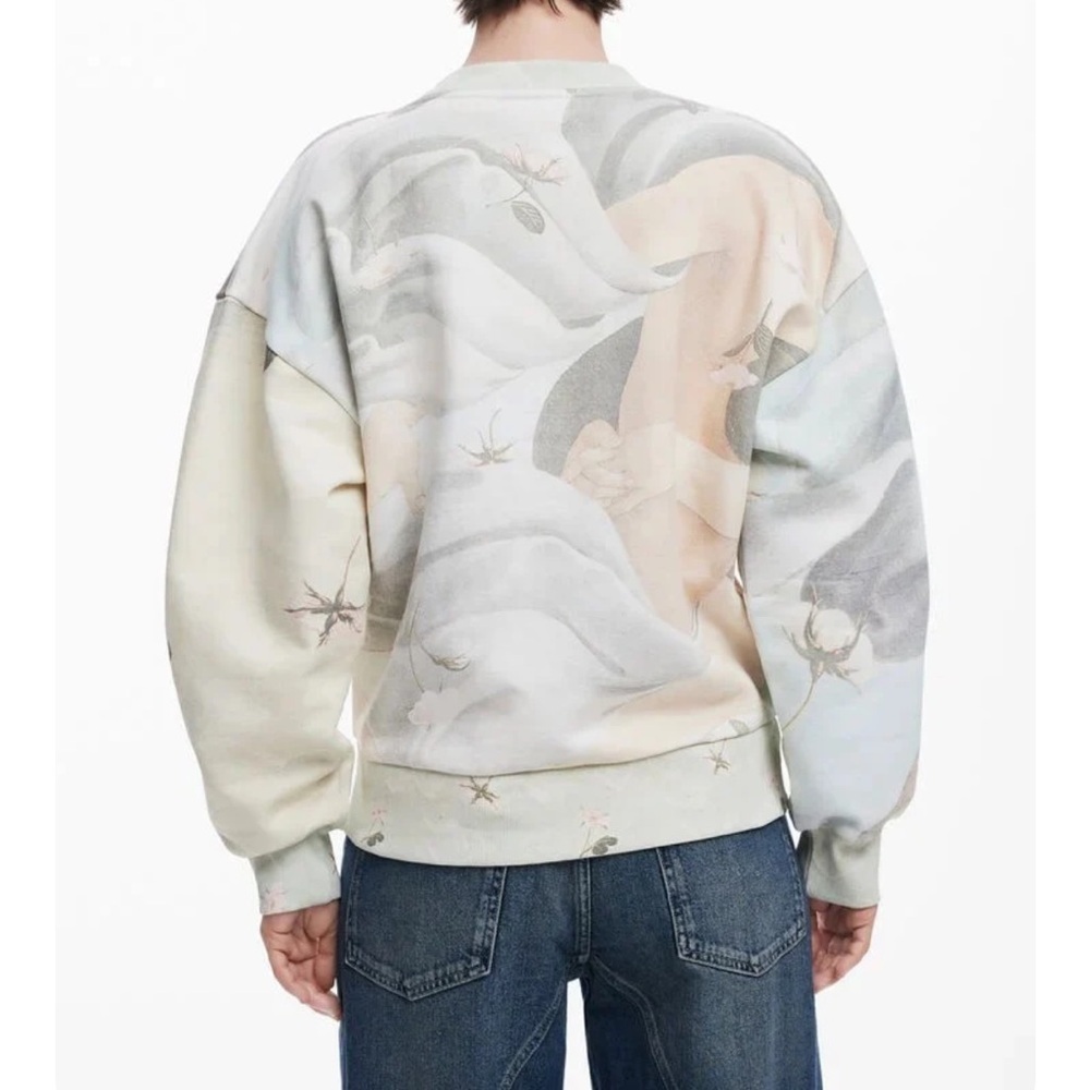 Desigual Pastel Arty Print Venus Crewneck Sweatshirt | L - Picture 2 of 8